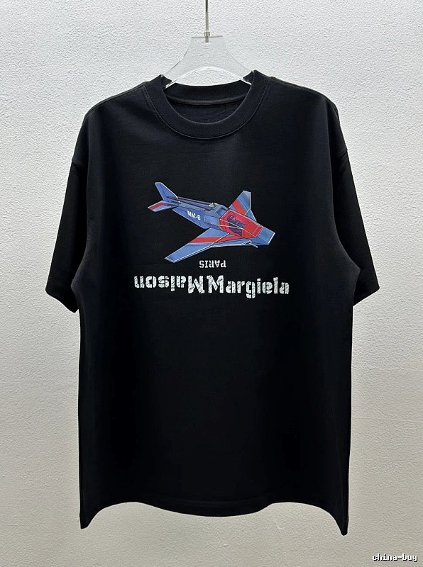 Maison Margiela MM6 Trendy & Cool Black Printed Short-sleeve T-shirt