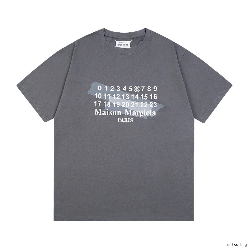 Maison Margiela Number Series Streetwear Dark Grey Short Sleeve T-shirt