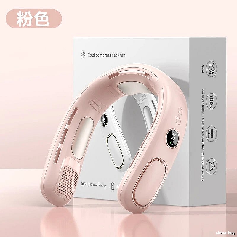 Misting Wearable Neck Fan For Neck Cooling Pink Cooling Version