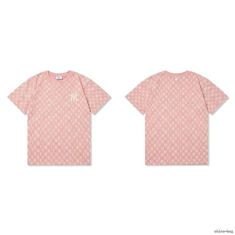 MLB full - print style pink T - shirt