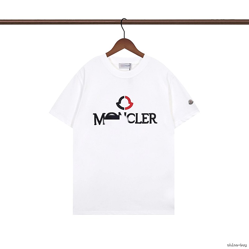 Moncler Embroidered Casual Style White T-Shirt