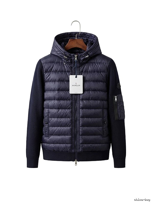 Moncler hooded fashionable purple down jacket