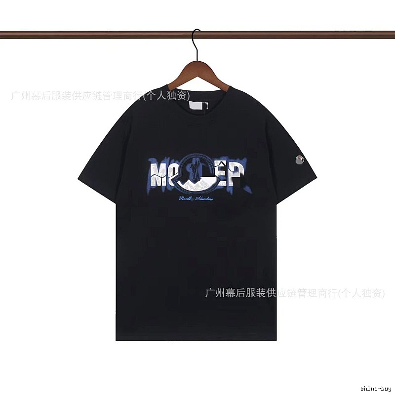 Moncler Letter Print Casual Black T-Shirt