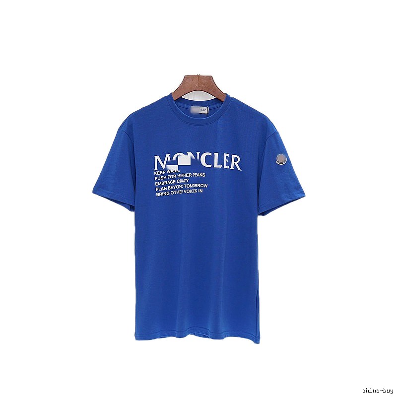 Moncler Letter Print Casual Blue Short-sleeve T-shirt