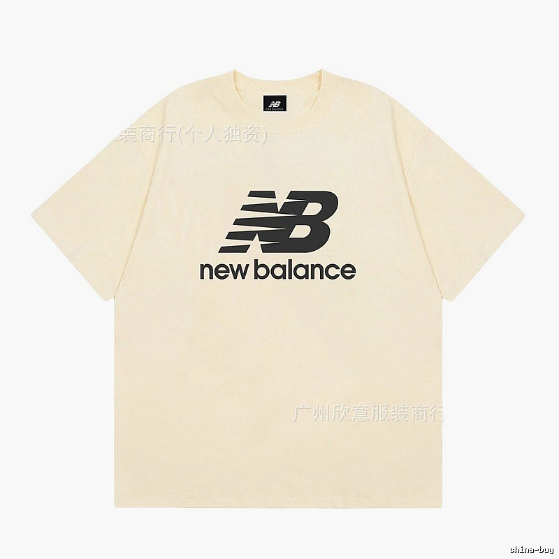 New Balance Classic Casual Style Apricot Beige Short Sleeve T-Shirt