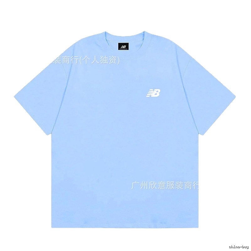 New Balance Classic Minimalist Style Light Blue Short-sleeve T-shirt