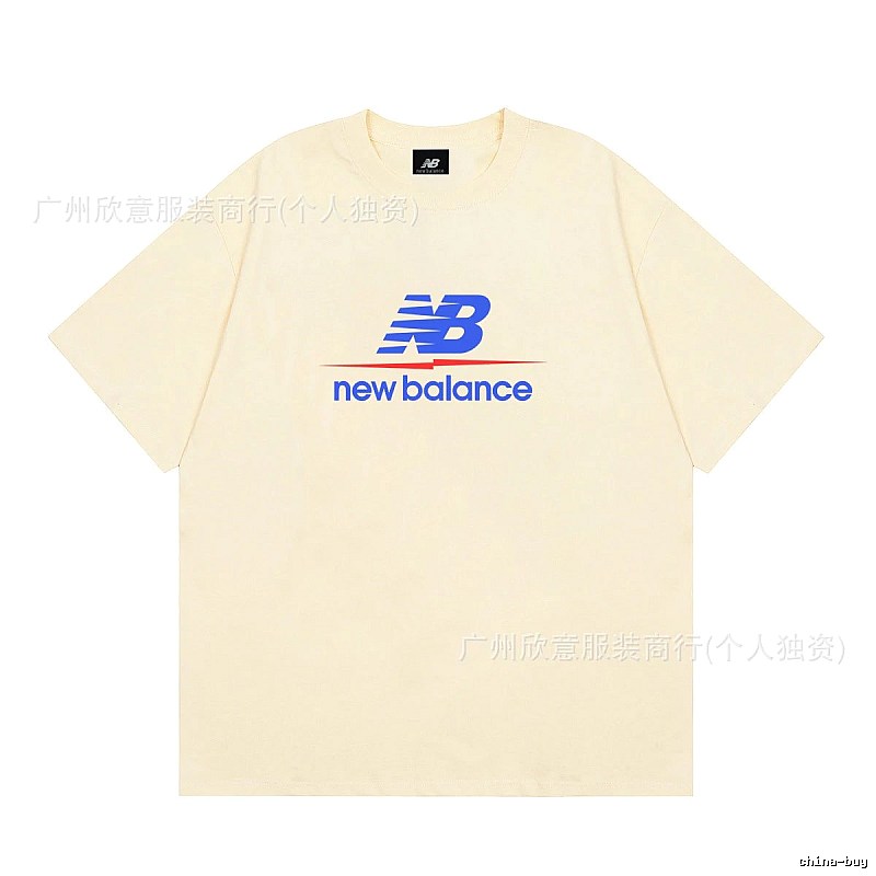 New Balance Printed Casual-style Light Beige Short-Sleeve T-Shirt