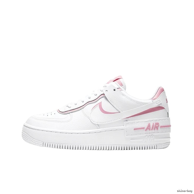 Nike Air Force 1 white and pink sports shoes