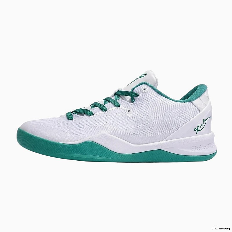 Nike basketball shoes, white and green stylish style.