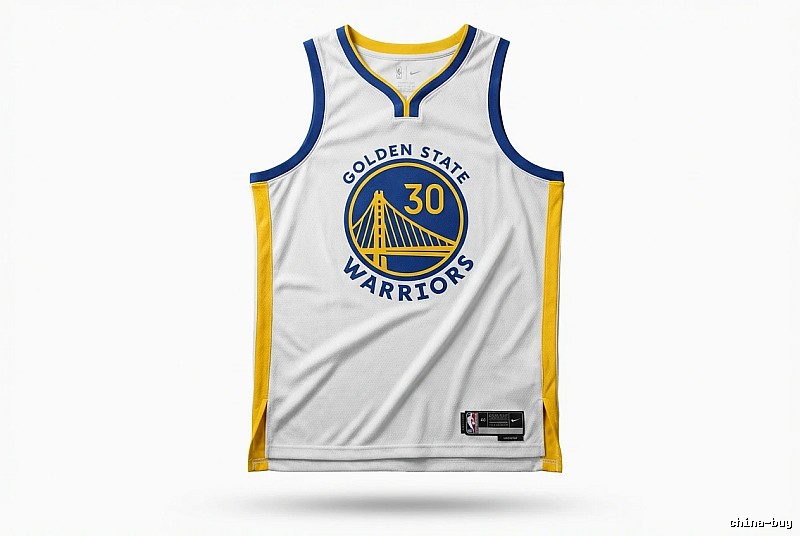 Nike Curry No.30 white, blue and yellow jersey