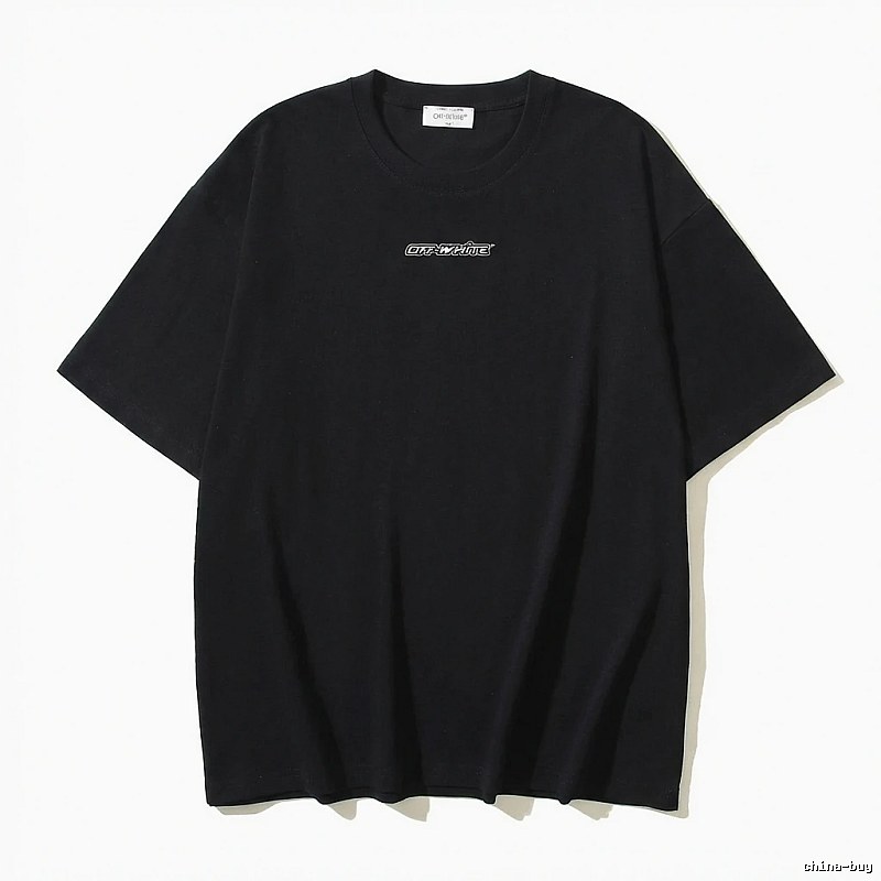 Off-White minimalist style black T-shirt