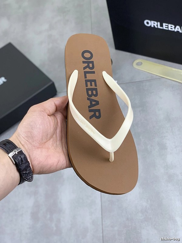 ORLEBAR BROWN Classic Casual Brown Spliced Flip-Flops