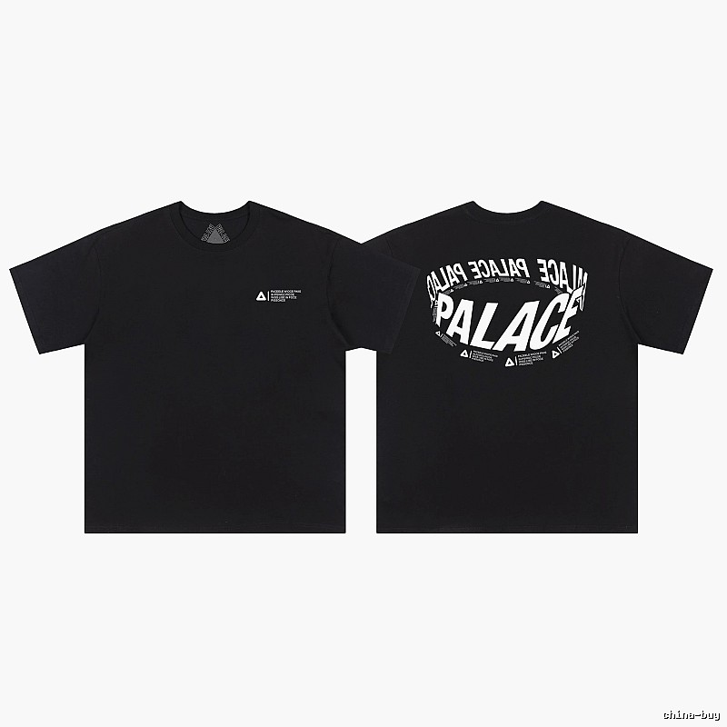 Palace Letter Print Street Style Black T-Shirt