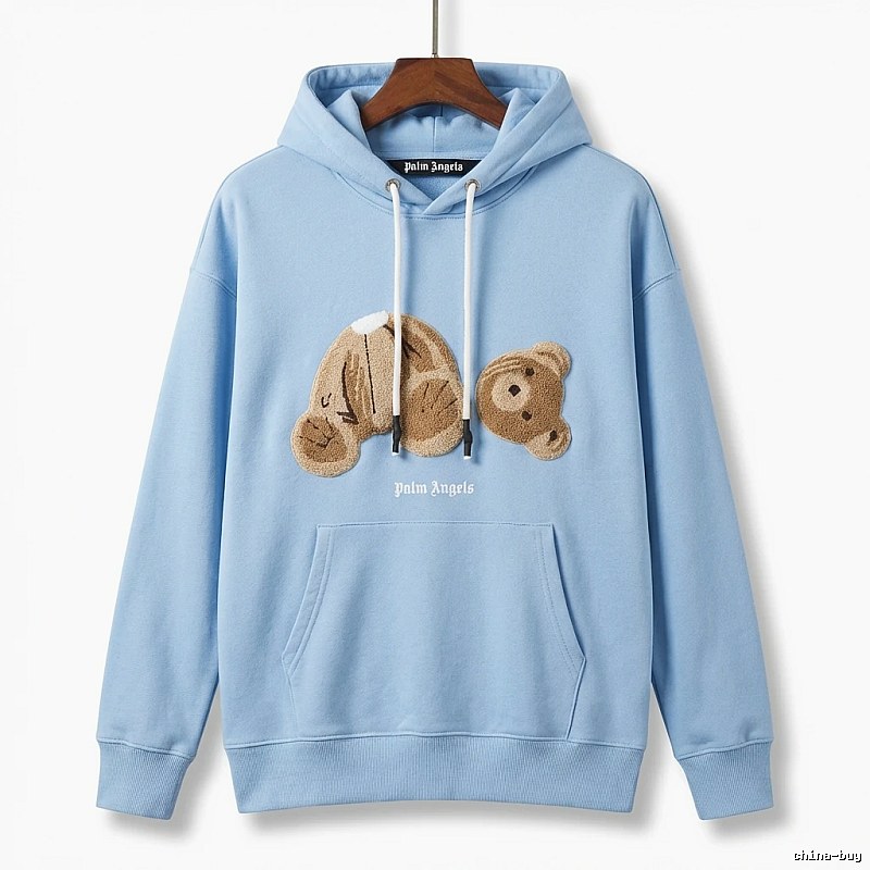 Palm Angels Bear Trendy Light Blue Sweatshirt