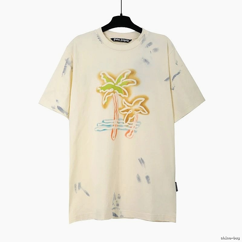 Palm Angels Statement Logo T-shirt White Palm Tree for Outdoor Plans