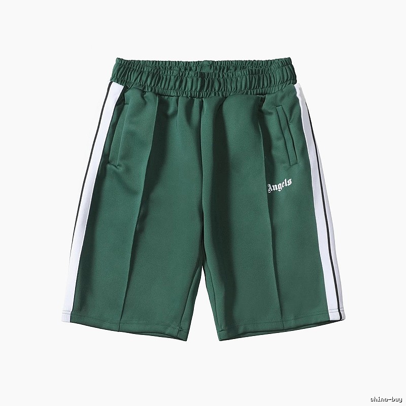 Palm Angels Streetwear Track shorts Black Side Stripe with Logo Accent