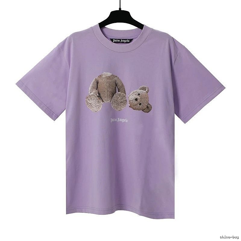 Palm Angels Urban Bear graphic T-shirt White Colorful Bear with Casual Appeal