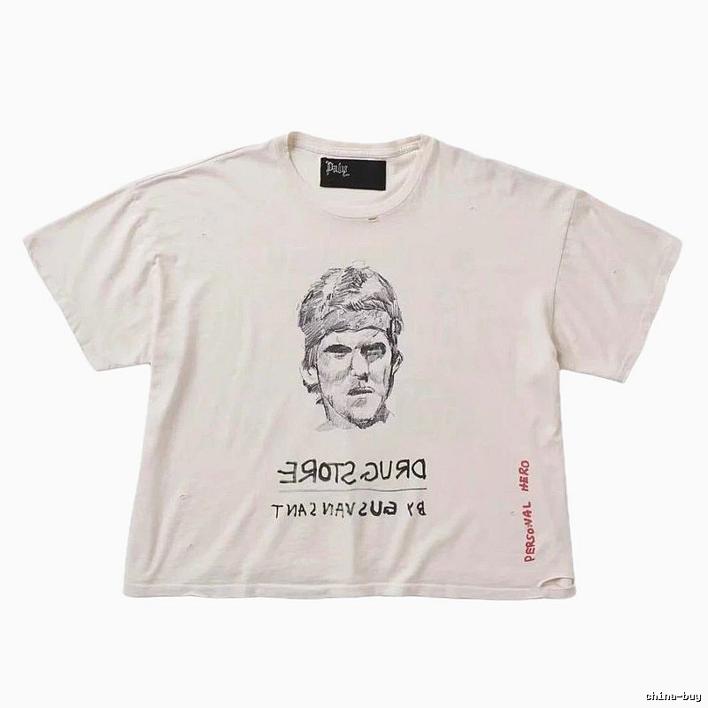 Paly Hollywood Retro Off-white Portrait Short Sleeve T-Shirt