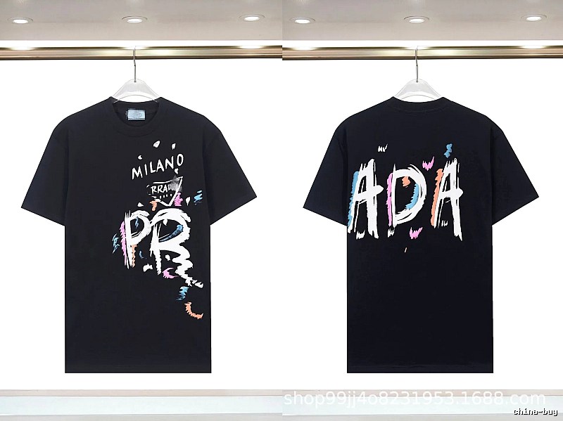 Prada Graffiti Collection Street Style Black T-Shirt