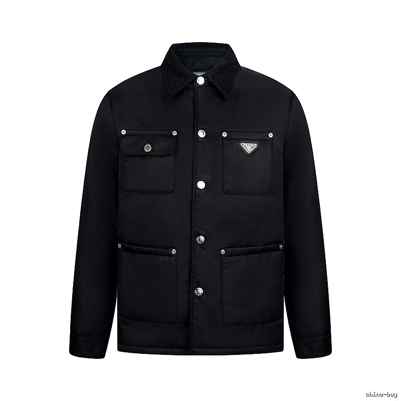 Prada Layering Utility Work Jacket with triangle logo