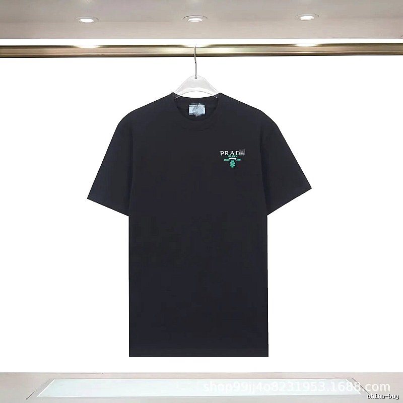 Prada Logo Minimalist Style Black T-Shirt