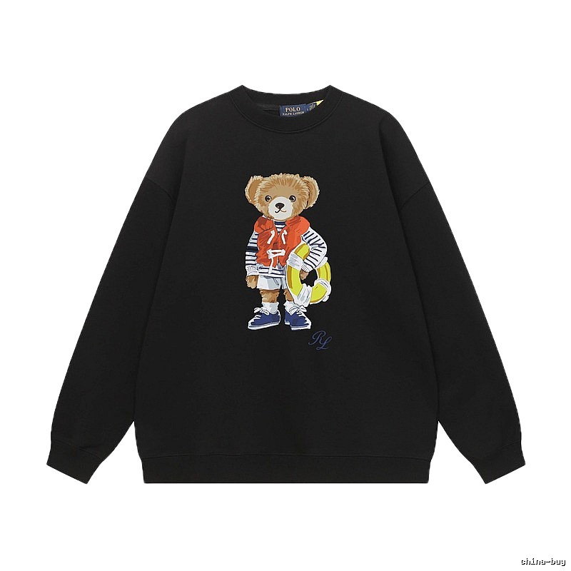 Ralph Lauren Bear Trendy Brand Black Sweatshirt