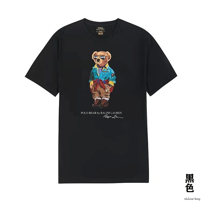 Ralph Lauren bear trendy brand black T-shirt