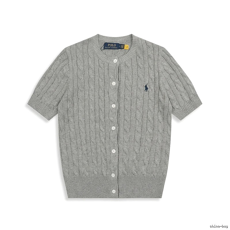 Ralph Lauren knitted retro-style grey cardigan