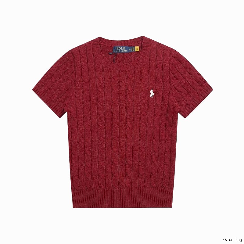 Ralph Lauren Polo Series Retro Style Burgundy Knitted Sweater