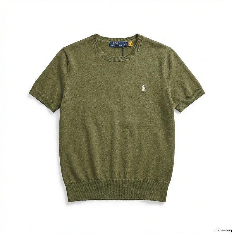 Ralph Lauren Polo Series Simple Style Olive Green Knitwear