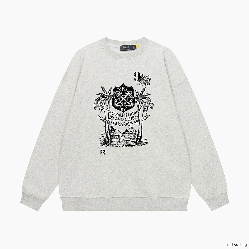 Ralph Lauren retro-style light gray sweatshirt