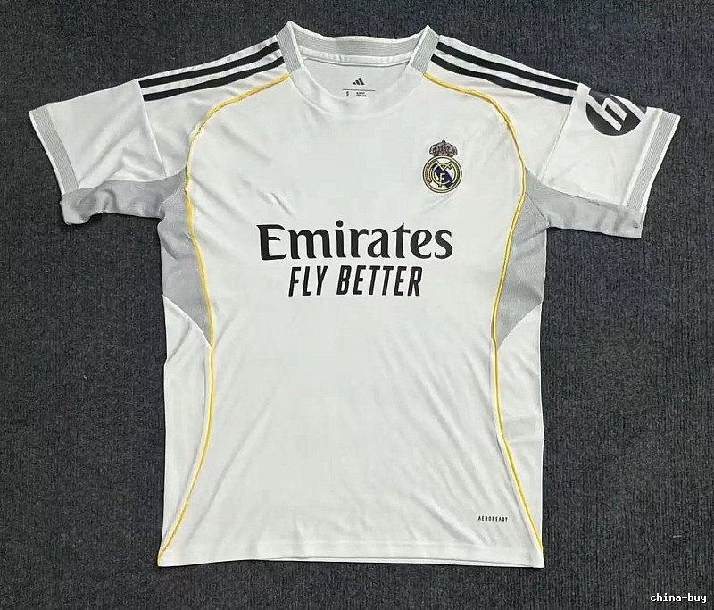 Real Madrid Classic Home soccer jersey White Football Gold for Daily Styling