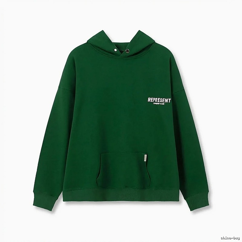 REPRESENT Simple Style Green Hoodie
