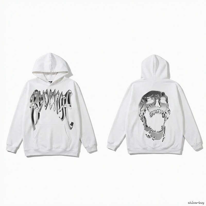 Revenge Skull Trendy Cool White Hoodie