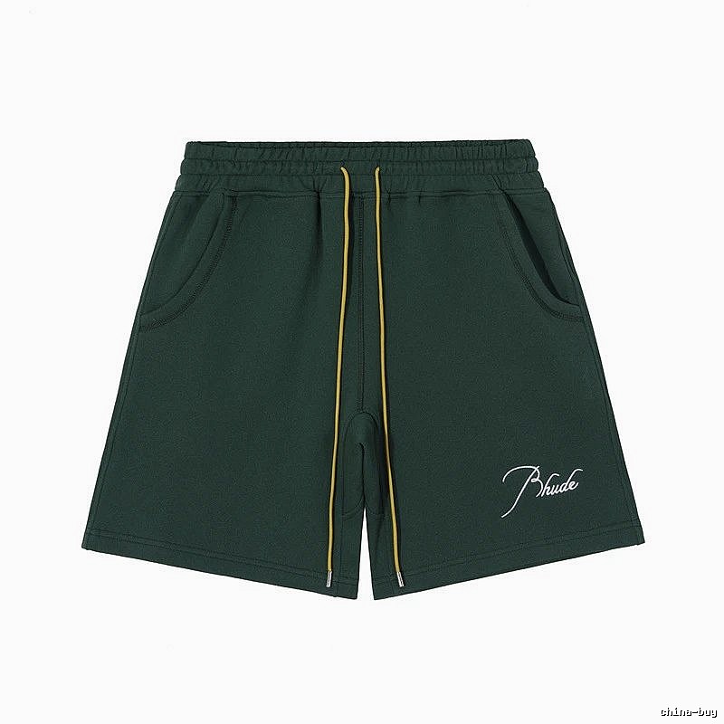 RHUDE casual style dark green shorts