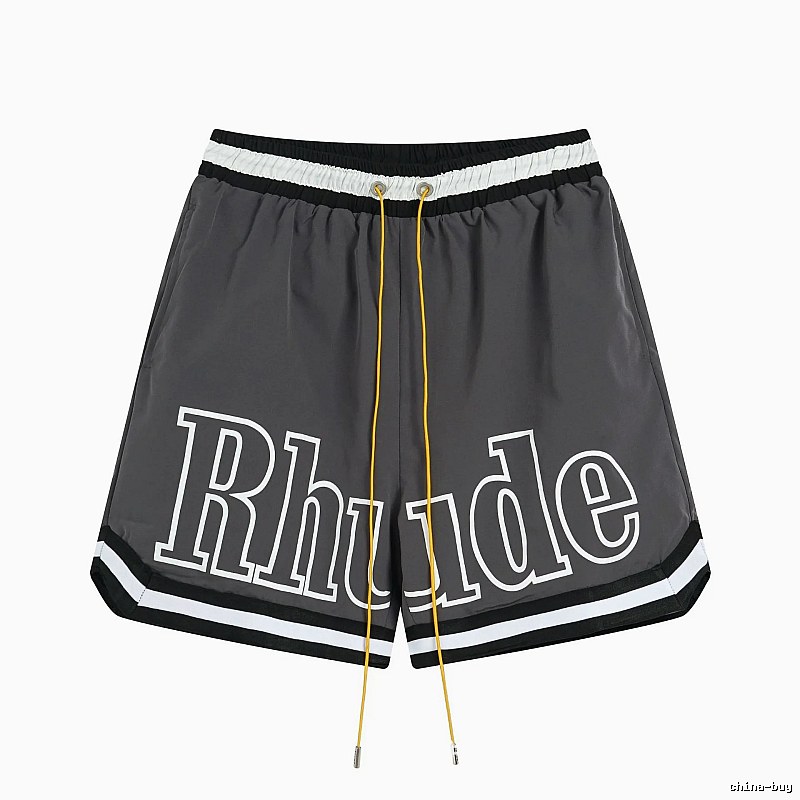 RHUDE letter - style grey shorts