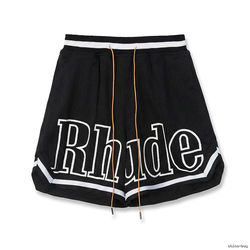 RHUDE sporty black shorts