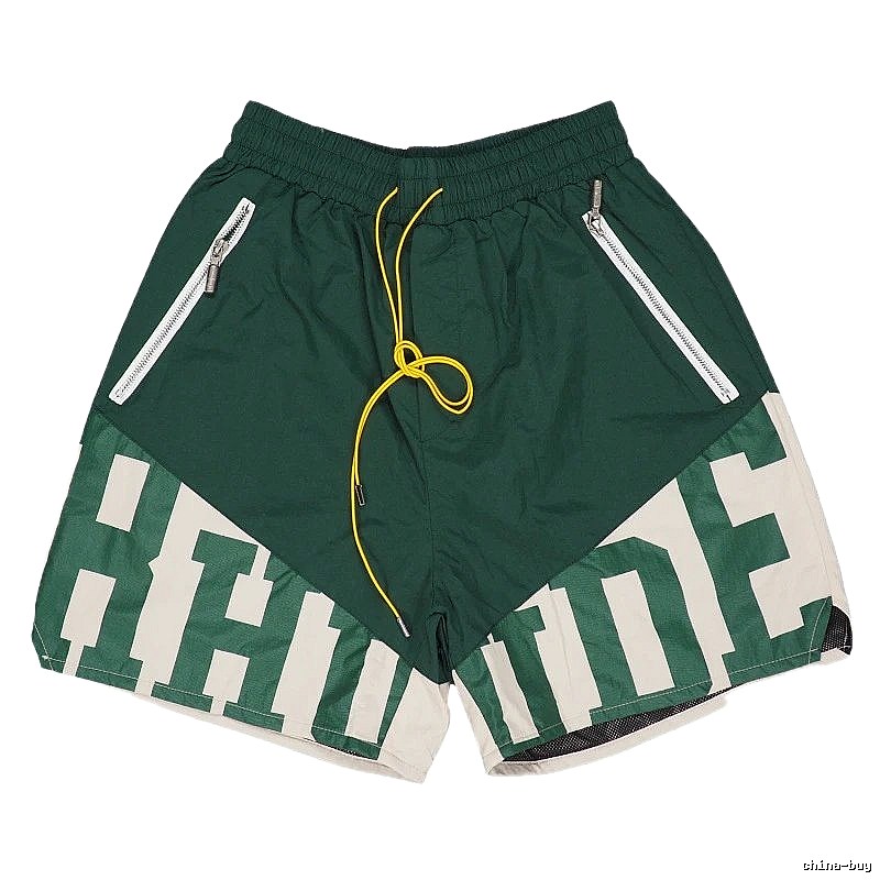 RHUDE sporty green shorts
