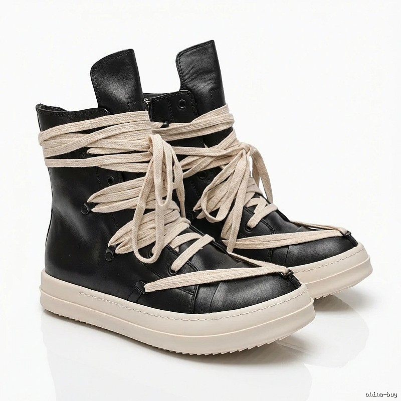 Rick Owens dark - style high - top shoes