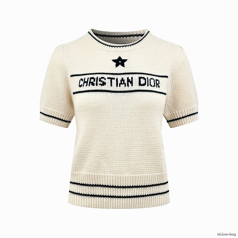 Short Sleeve Knit Sweater in Black by Dior
