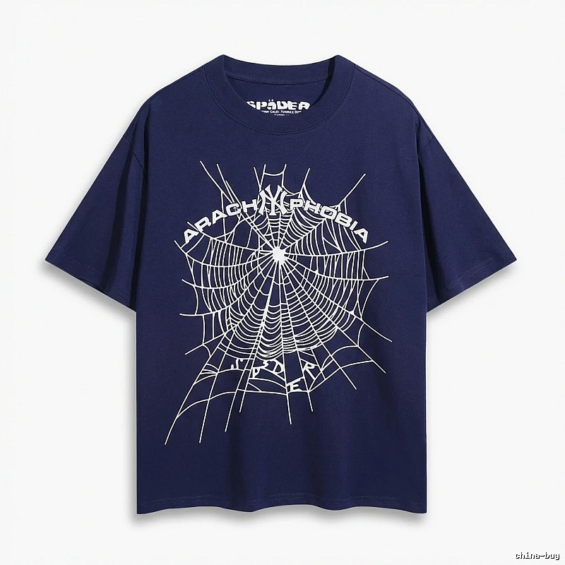 Sp5der Cobweb Style Dark Blue T-Shirt