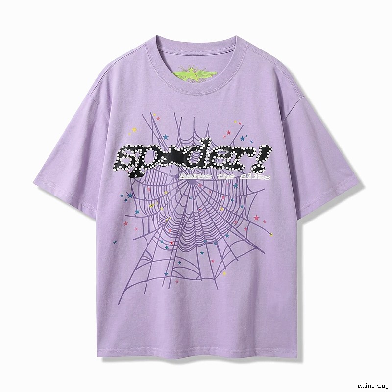 Sp5der Cobweb Style Light Purple T-shirt