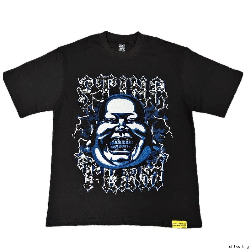 STING TEAM Gothic Print Black Short-sleeve T-shirt