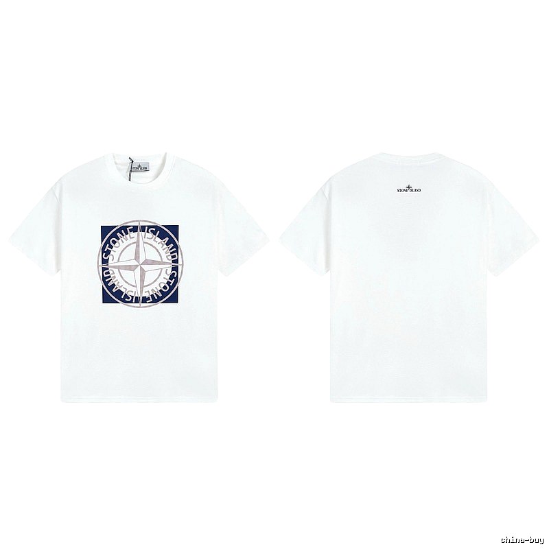 Stone Island Compass Collection Street Style White T-Shirt