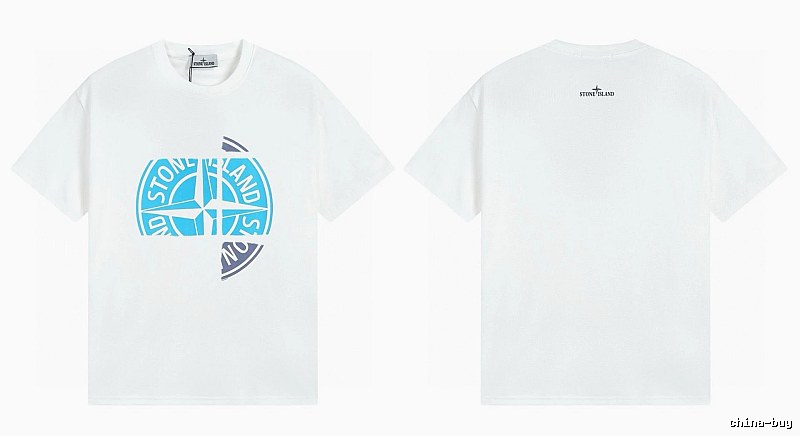 Stone Island Compass Print Cool Trendy Style White T-Shirt