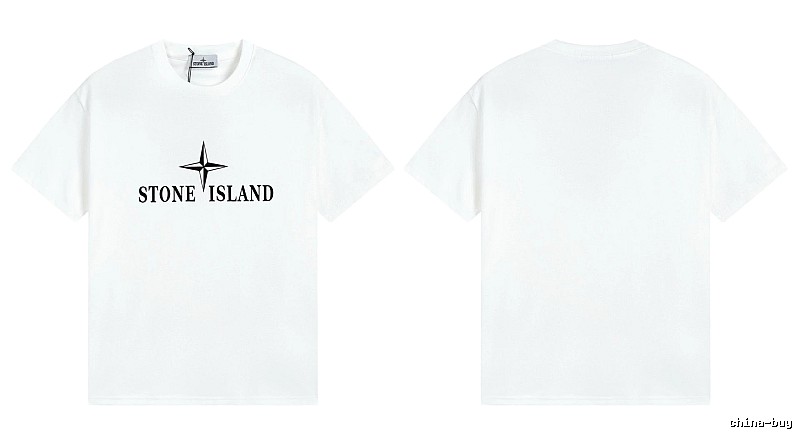 Stone Island Printed Street Style White T-Shirt