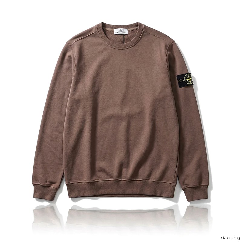 Stone Island Simple Style Coffee-colored Sweatshirt