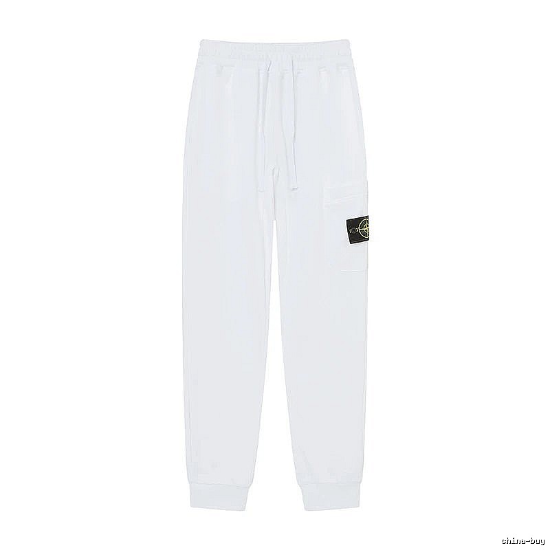 StoneIsland Badge Workwear Style White Sweatpants