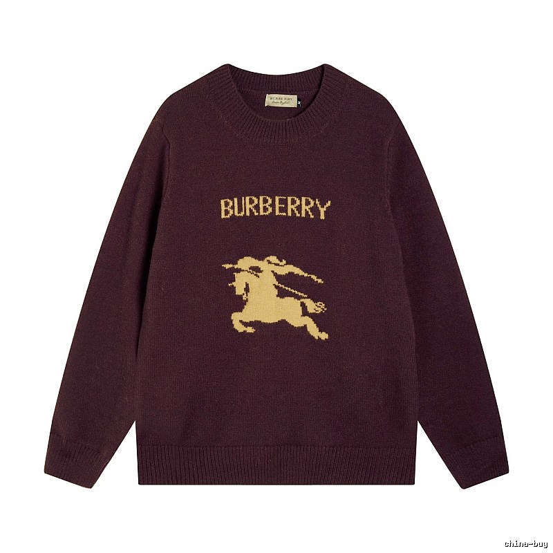 Streetwear Rotation Wool Knit Sweater by Burberry with Graphic Lettering
