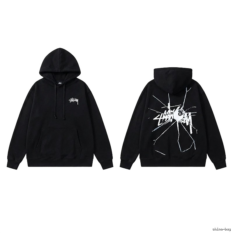 Stussy dark style black hoodie